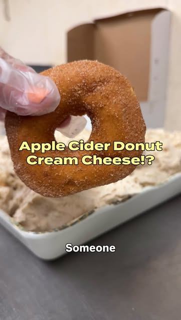 Video by Jeanette Donnarumma | Food Trends + Easy Recipes on September 10, 2026. May be an image of apple, turnover, cream cheese, bagel and text that says 'Apple Cider Donut Cream Cheese!? Someone So