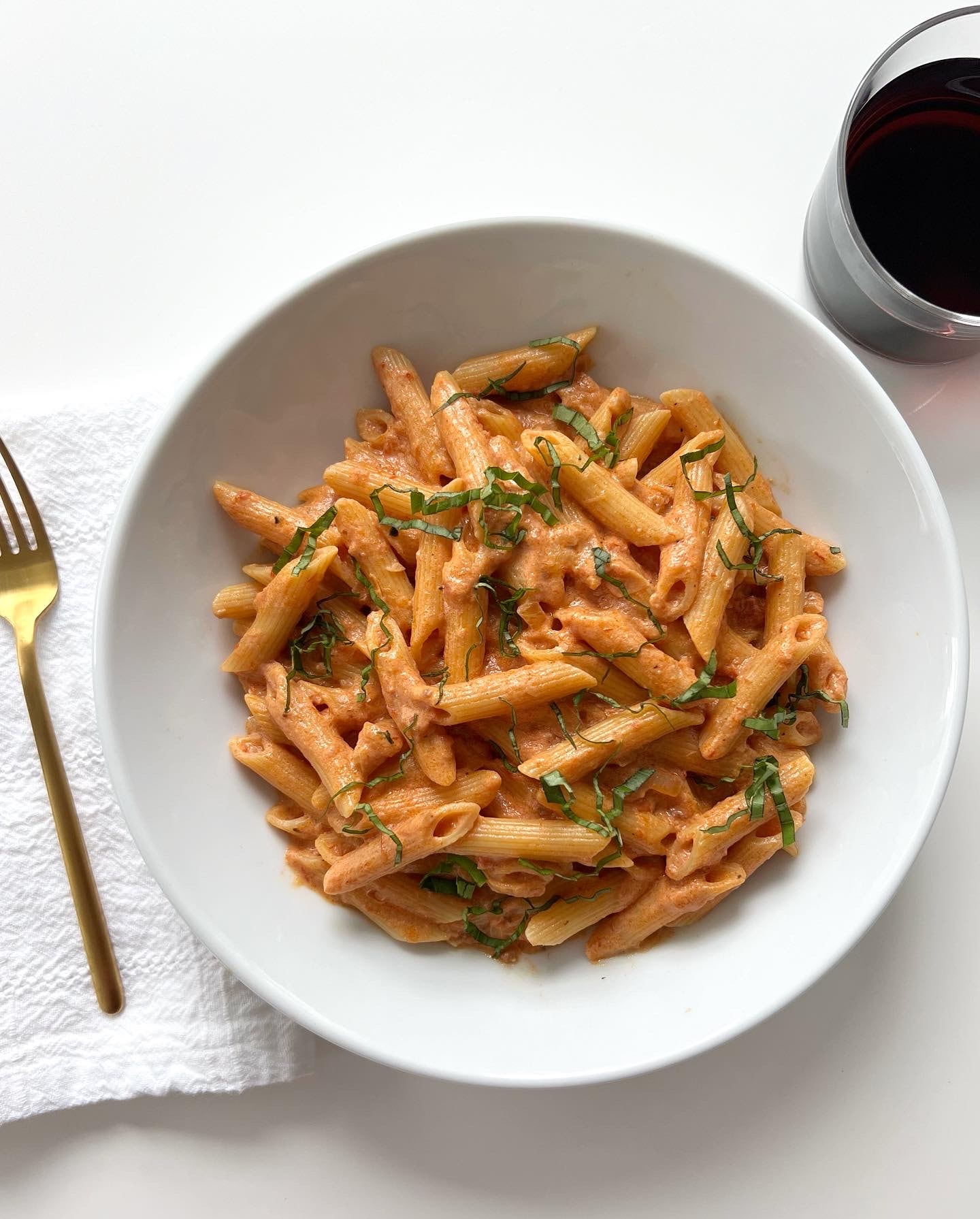 Baked pasta, overhead