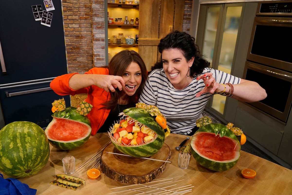 Jeanette with Rachael Ray at a kitchen counter